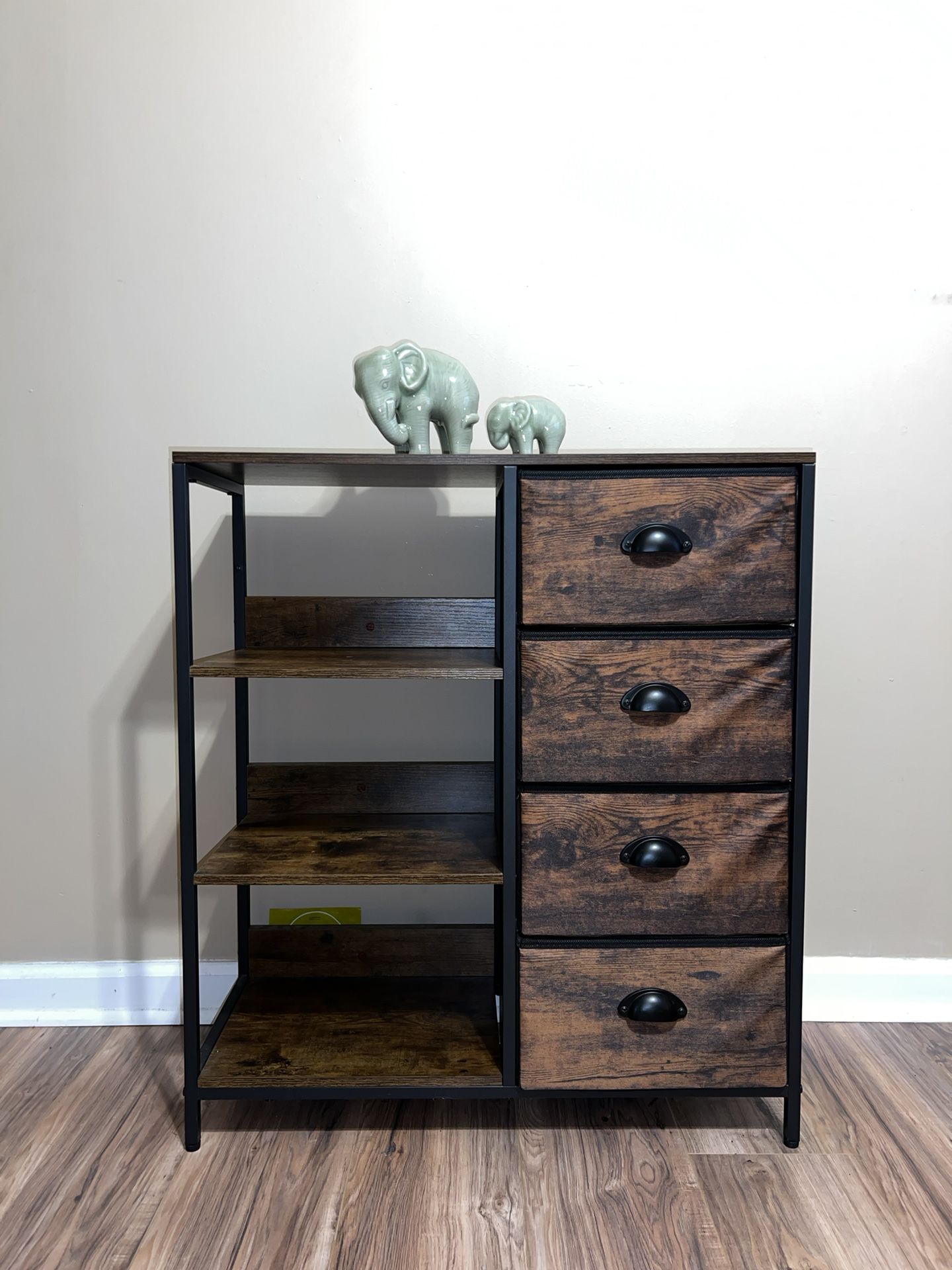 Fabric Dresser with 4 drawers and side self 