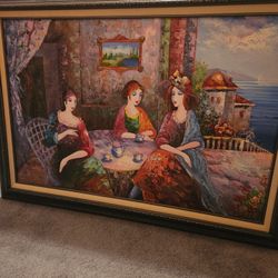 Hand Painted With Pallet Knife And Brush