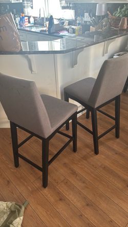 two barstools Gray upholstered