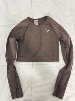 Gymshark Brown Cropped Long Sleeve (M)