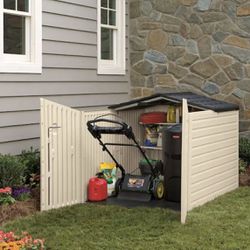 NEW Rubbermaid 5-ft x 6-ft Slide-Lid Resin Storage Shed (Floor Included) Rubbermaid Slide-Lid Shed is short enough to fit under standard fence heights