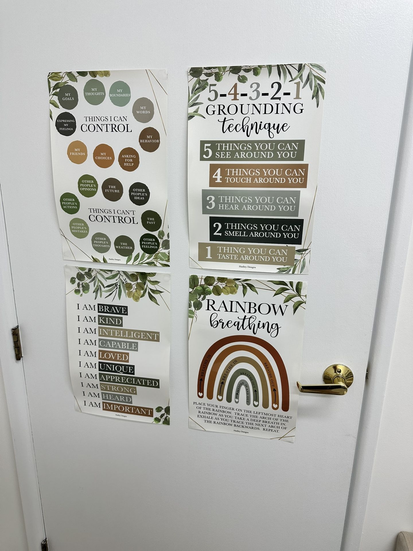 4 Calming Corner Posters for Classroom Must Haves for Teachers - 11x17" Calm Down Corner Supplies, Feelings Chart for Kids Ages 4-8, 