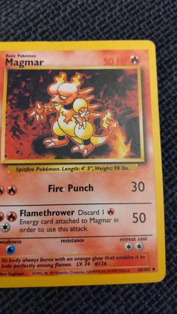 Magmar pokemon card (original series)