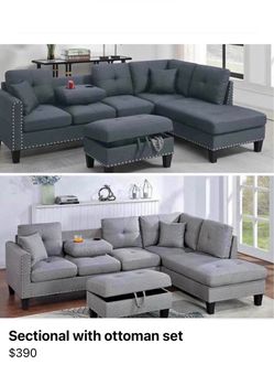 Sectional with ottoman set