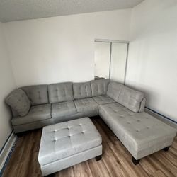 Brand New 3-Piece Sectional Sofa w/ Ottoman – Never Used