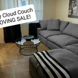 Gray Cloud Couch Modular Sectional Sofa 