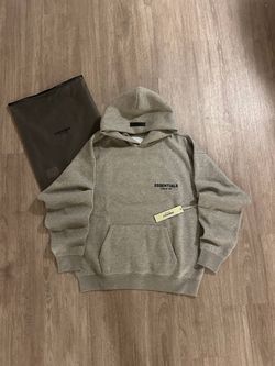 GREY ESSENTIALS HOODIE