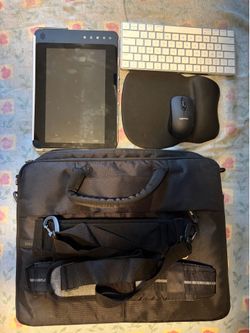 Computer Accessories Bundle - Apple Keyboard, Wireless Mouse, Dell Bag + Display