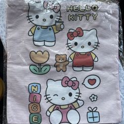 Hello Kitty Canavs Tote Bag With Zipper