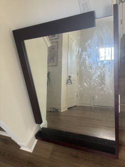 Large Wood Mirror 