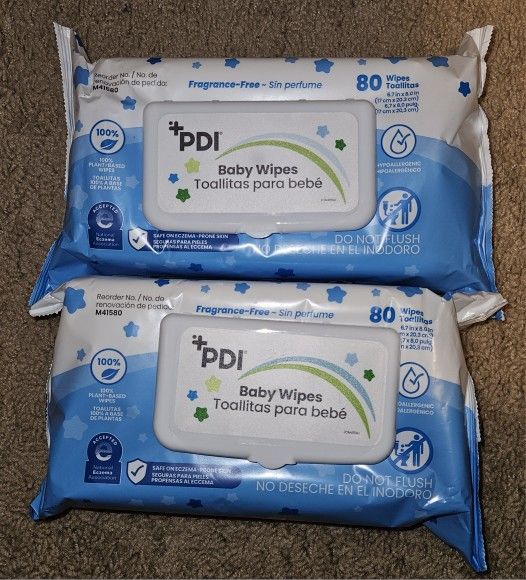 12 pack PDI Baby Wipes Non-Sterile Unscented