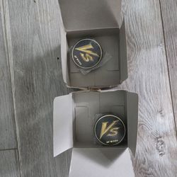 Brand New Genuine Work Wheels VS Center Caps (Set of 4) – [Black/Gold]
