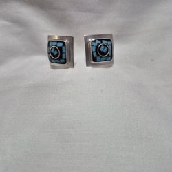 Aretes azules de plata