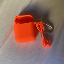 Silicon Coral AirPod Case With Keychain 