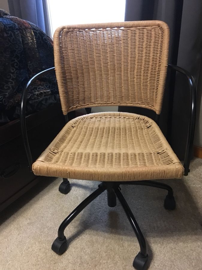 Wicker and black IKEA Gregor office chair