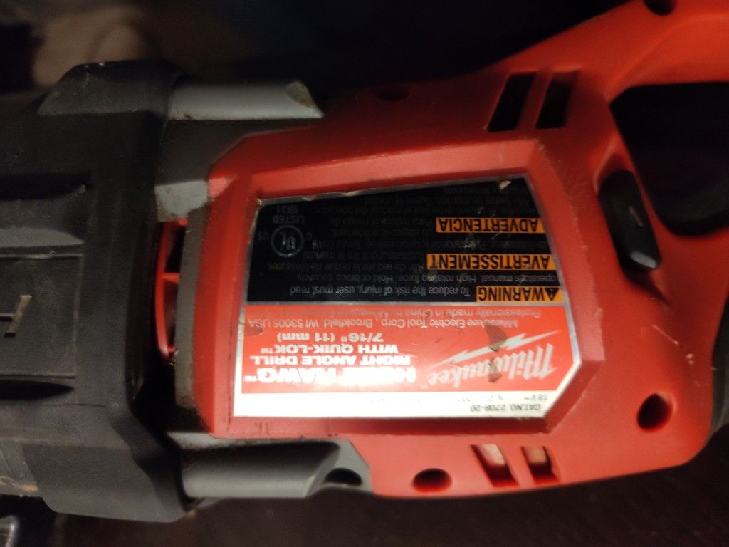 Milwaukee Hole Hawg Right Angle Drill W/Quicklok-7/16"