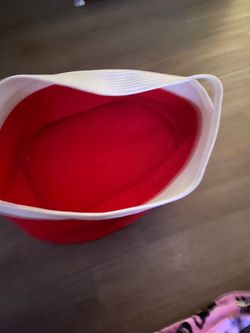 Red and White Storage Basket
