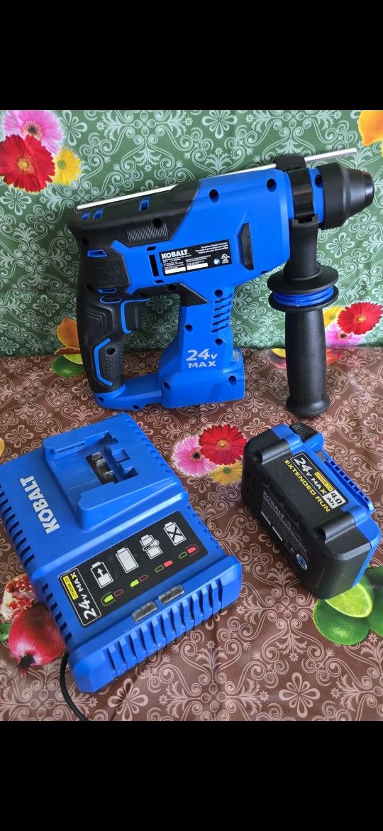 KOBALT 24-VOLT MAX 7/8 IN SDS-PLUS VARIABLE SPEED BRUSHLESS CORDLESS ROTARY HAMMER KIT