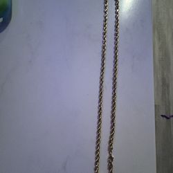 6mm 14k Diamond Cut Gold 26 Inch Rope Chain