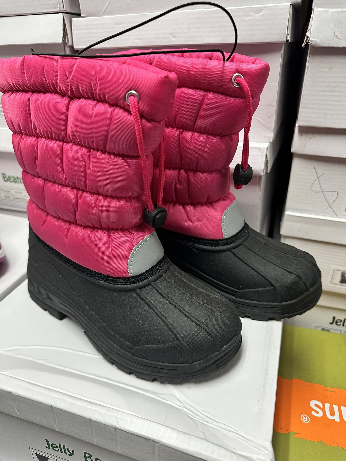 Kids Boys And Girls High Barrel Plus Fleece Winter Snow Boots