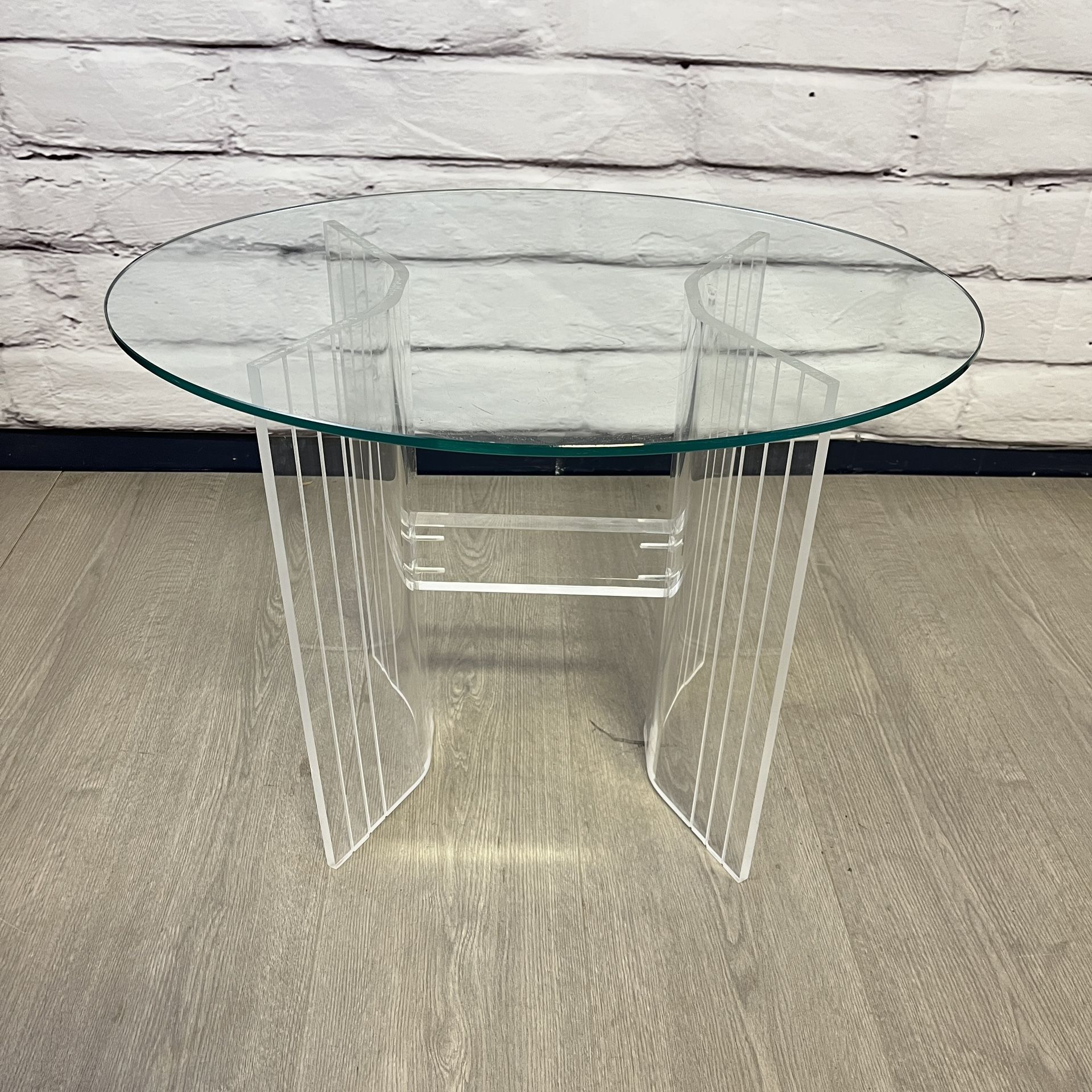 Oval Acrylic & Glass Side Table Coffee Table