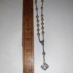 Antique Sterling Silver  Link and pearl prayer beads