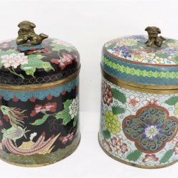 Vintage Chinese Cloissone Jars 