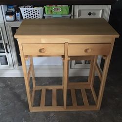 Wood Foldable Kitchen Island 
