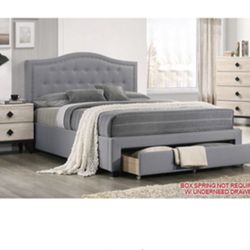 Modern Queen Size Platform Bed with Storage Drawer. Mattress Sold Separately 