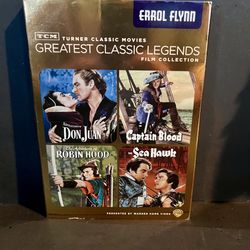 Errol Flynn DVD Collection 3 Discs TCM Classics Robin Hood, Sea Hawk, Don Juan 