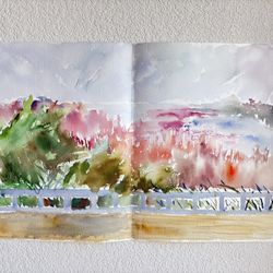 Abstract Watercolor Landscape