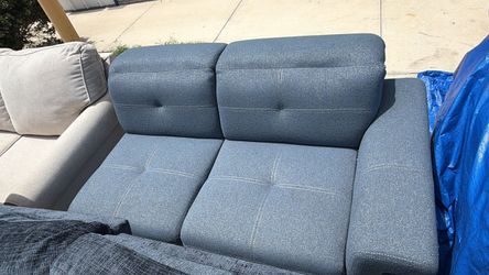Blue-Gray Fabric Loveseat Sofa bed