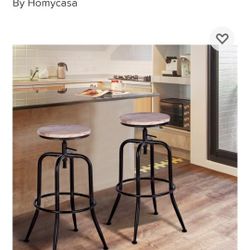 Adjustable bar stools (4), 2 assembled 2 in box