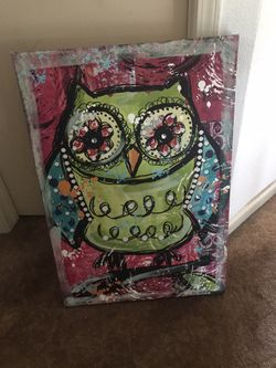 Owl Glitter wall canvas