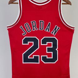 Red Micheal Jordan Chicago Bulls 1984 Rookie Jersey 