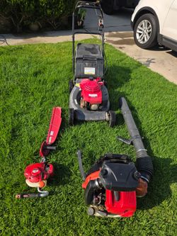lawn mower leaf flower hedge trimmer bundle