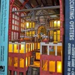 Double-sided railway station theme booknook