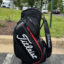 Titleist Golf Tour Staff Black Red White 6 Way Bag