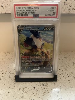 PSA 10 GEM MT Honchkrow V Brilliant Stars 162/172 ALTERNATE ALT ART Pokemon Card