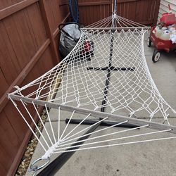 White Rope Hammock with Stand