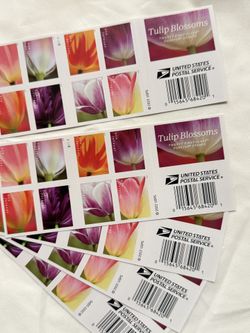 100PCS Tulips Blossom Forever Stamps (5 Books Of 20pcs)