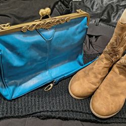 Purse And Woman's Size 8 (41eu) Cowboy Boot Bundle