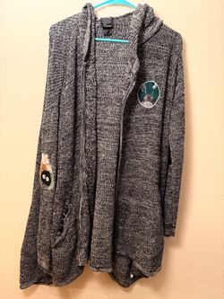 Her Universe Totoro Hooded Knit Cardigan with Patches
