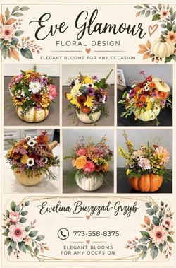 Pumpkin flower arrangements