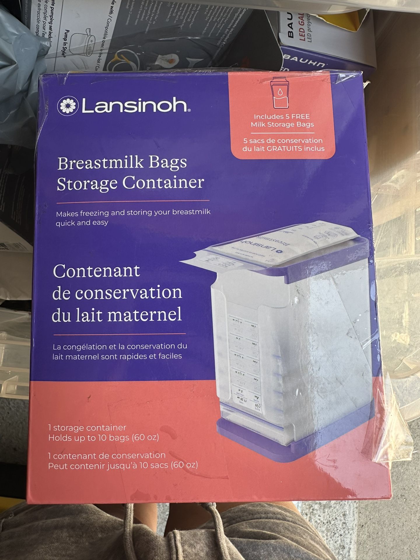 Lansinoh Breastmilk Storage Container with Quick-Freeze Tray,
