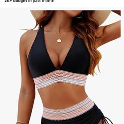 Boho Bikini’s, w/Tummy Control, 1st Style Burnt Orang/Brown, 2nd As Pic, New w/Tags,Never Warn!! Women’s 8-10/M, w/ Adjustable Straps, MSRP, $35.79