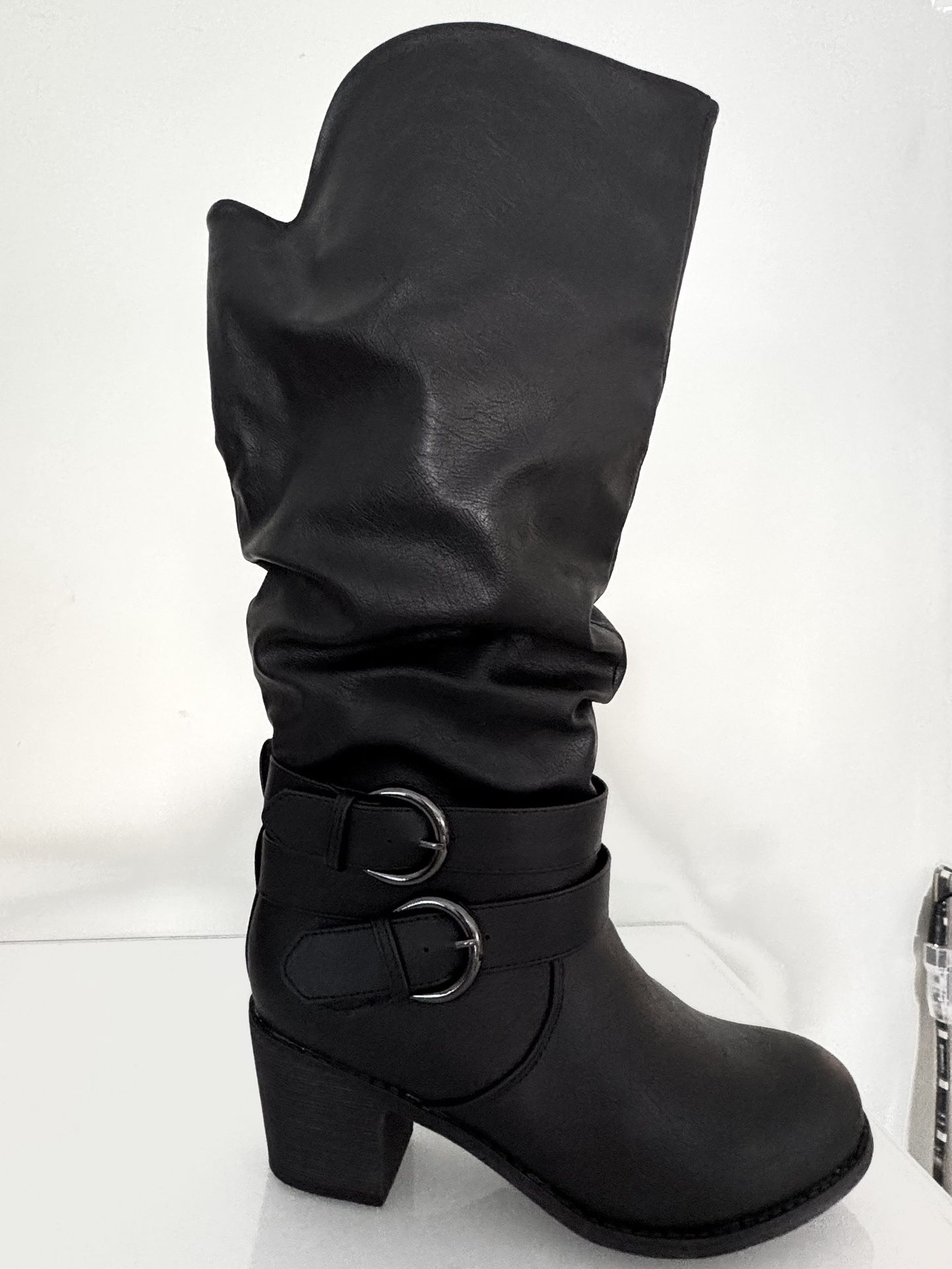 Journee Collection Buckle Boots – BLACK Moto Style