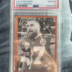 Panini Zenith Idols Orange #7 Kelce Bowers 2024 NFL PSA 10 Football Trading Card