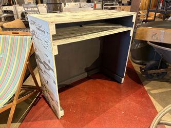 Distressed White Wooden Bar Table