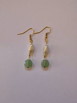 Sea glass earrings in silver or gold